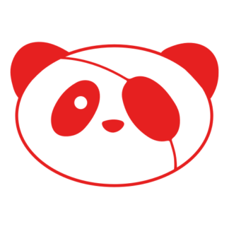 Covered Eye Panda Decal (Red)